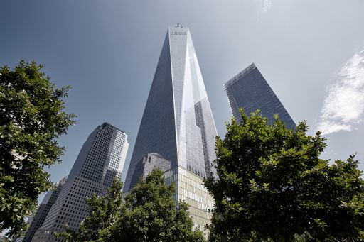 A low angle shot of the One World Trade Center in New York