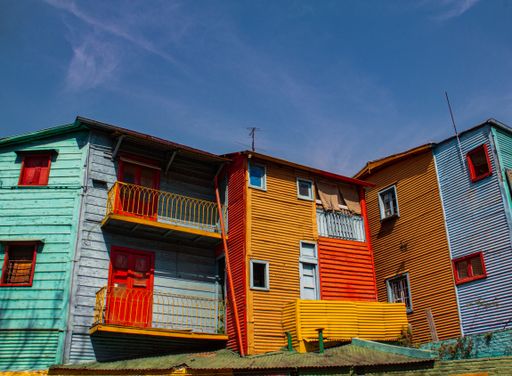 Caminito, la Boca, Buenos Aires Argentina.  La Boca is one of the most touristic places in Buenos Aires. With its characteristic colored houses.