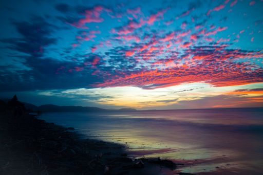Colorful sunset at the beach