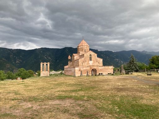 A beautiful shot of the Monastery of Odzun in Armenia under the cloudy skies