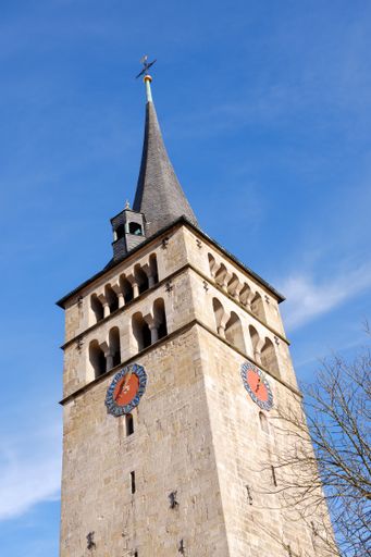 A vertical low angle shot of church Martinskirche in Sindelfingen, Germany