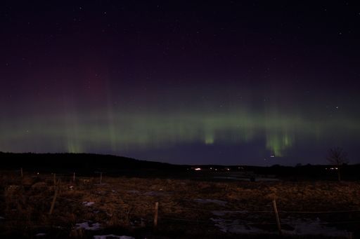 A beautiful shot of the Northern lights in Stockholm.