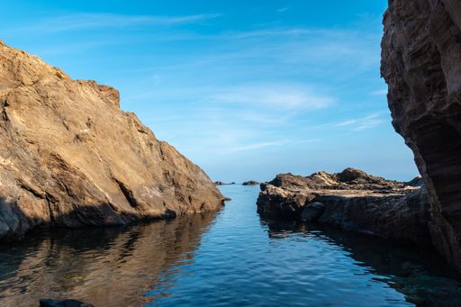 The coast near the Almanzora caves, Cala Penon cut off a virgin and hidden beach in Almeria, Spain