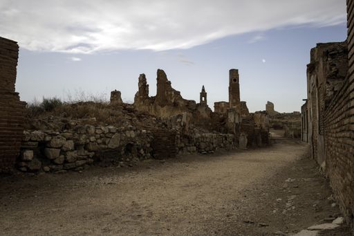 An amazing shot of the Pueblo Viejo de Belchite in Belchite, Spain