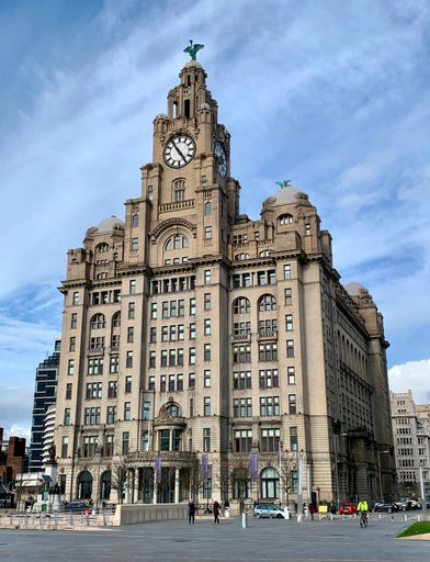 The Royal Liver Building, one of the Three Graces on the Merseyside waterfront in Liverpool, UK.
