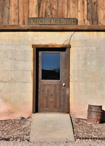Kitchen and bar entrance to a building in the ghost town of Vulture City outside of Wickenburg AZ