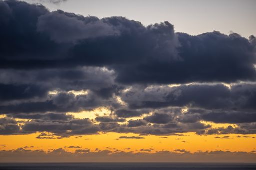 A mesmerizing scenery of cloudy sky during sunset, golden hour-perfect wallpaper or background