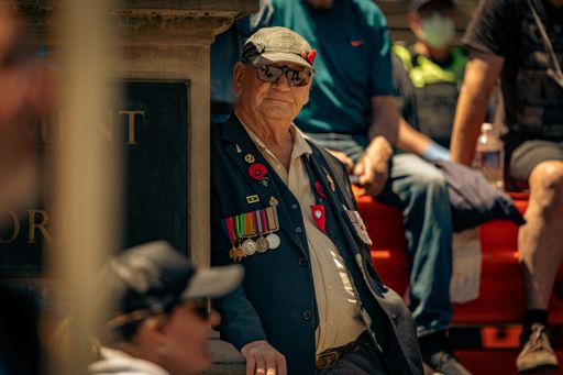 A senior male on the freedom day protest in Melbourne, Australia