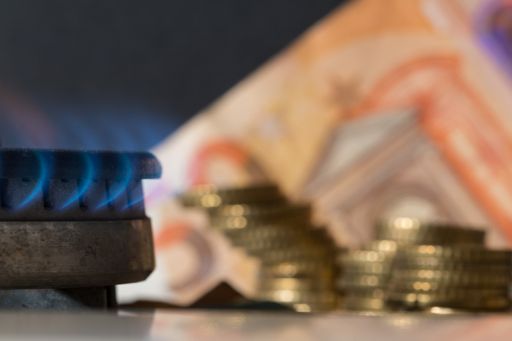 A closeup of a still life representation of the rise in the price of methane gas
