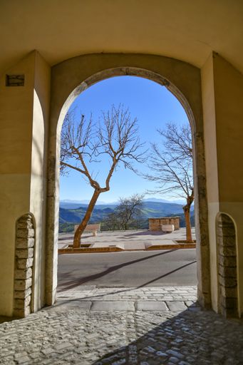 Exit arch in the courtyard of the town hall of Buonalbergo, a mountain village in the province of Benevento.