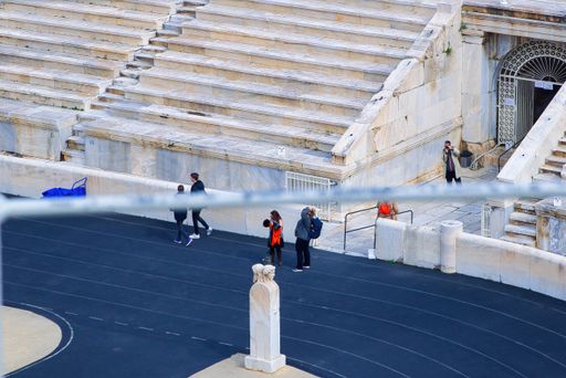 Panathenaic stadium in Athens, Greece (hosted the first modern Olympic Games in 1896), also known as Kalimarmaro which means good marble stone