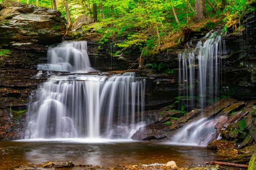 A shot of a beautiful Waterfall at Ricketts Glen State Park, PA