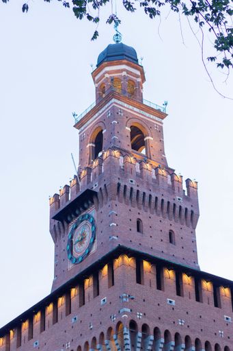 A low angle shot of the beautiful Parco Sempione Milan in Italy