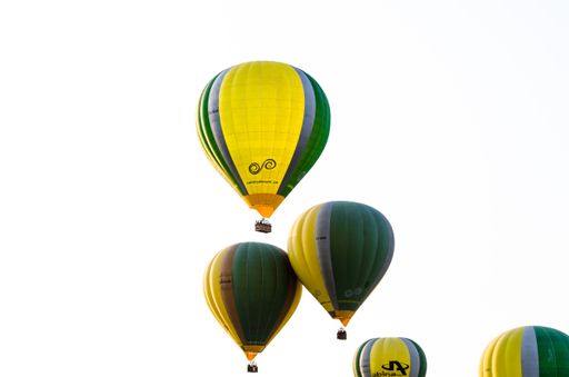 Beautiful colorful hot air balloons flying in the sky on 25rd European Balloon Festival