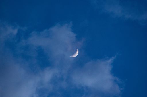 A beautiful shot of the Moon visible in the sky - perfect for background