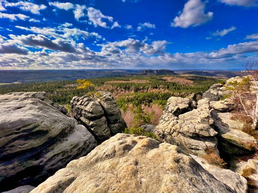 A beautiful view from Gohrisch, a table hill in the German region of Saxon Switzerland