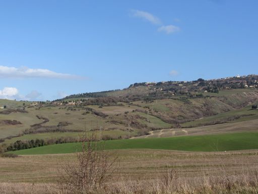Scenic view of typical landscape in winter . Tuscany, Italy