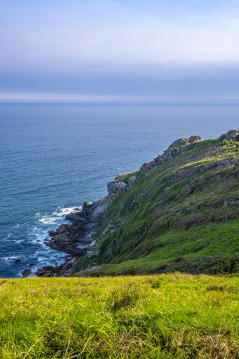 The beautiful Mount Ulia and sea in the San Sebastian, Gipuzkoa, Spain