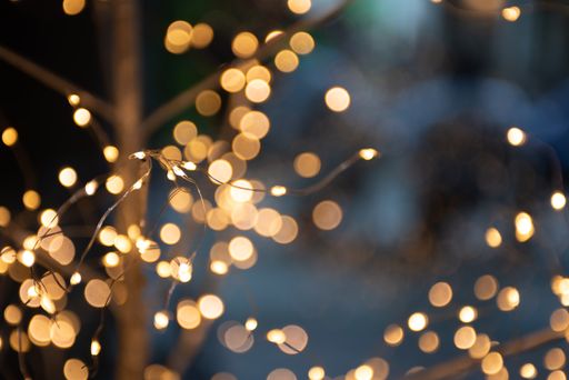 A selective focus shot of lights against bokeh background