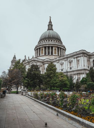 The facade of Saint Paul cathedral in London