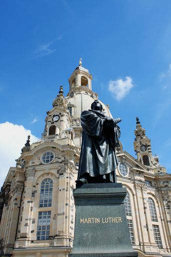 Statue of Martin Luther in front of the Frauenkirche in Dresden, Germany