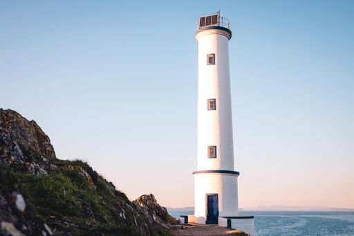 A the Cabo Home Lighthouse, which is located on the coast of Galicia in Spain