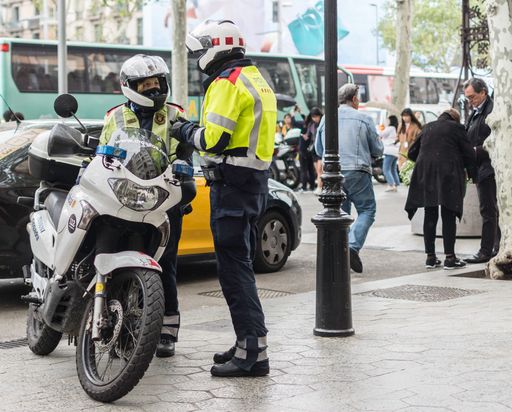 A big white motorbike of the Spanish police
