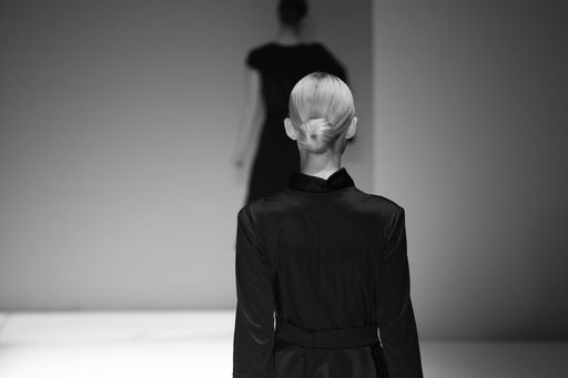 Model walking a catwalk during a fashion show
