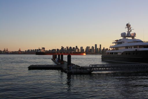 A Luxury yacht at Lonsdale Quay, North Vancouver, British Columbia, Canada