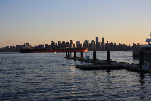 The Vancouver downtown seen from Lonsdale Quay in North Vancouver, British Columbia, Canada