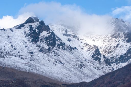 A beautiful winter scenery at the Himalaya trekking, Bhutan