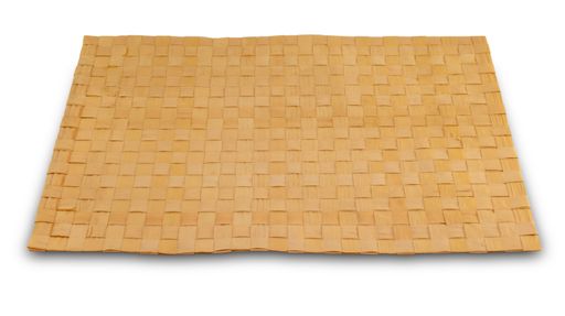 This image features a wicker place mat, or table mat