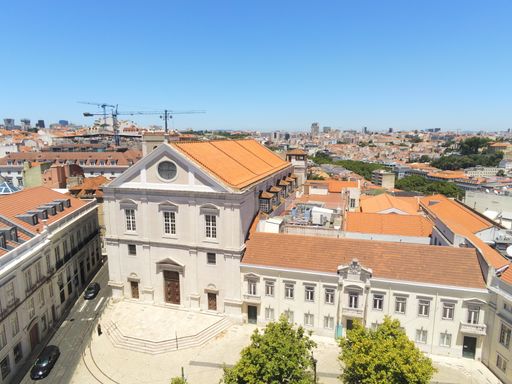 The Sao Roque Church and the Lisbon townscape on a sunny day, Portugal