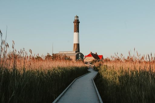 A beautiful view of Robert Moses State Park Fire in New York, USA