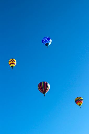 A vertical shot of hot air Balloons at 2019 Albuquerque International Balloon Fiesta