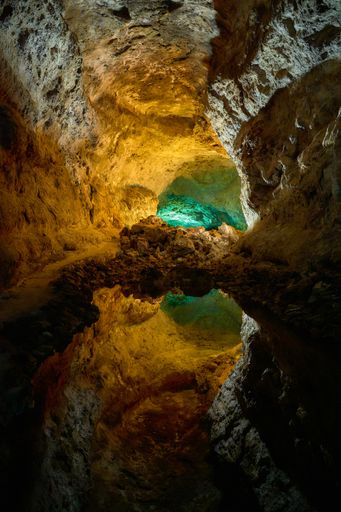 A beautiful shot of a cave in Lanzarote, Canary Islands