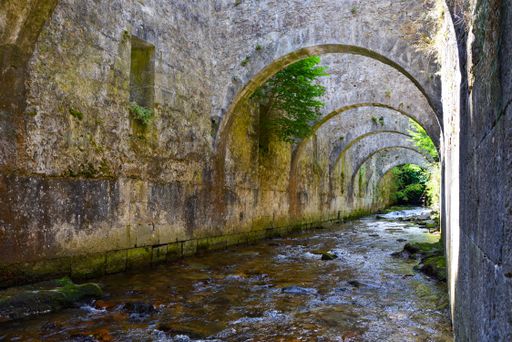 Water channel that is part of an abandoned mining industry located in northern Spain