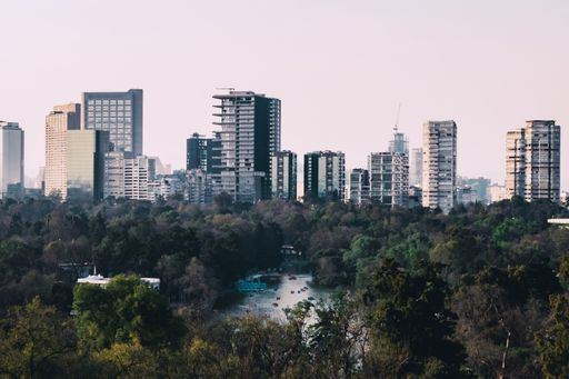 An aerial shot of Chapultepec Forest, Mexico