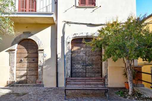A closeup of the doors of an old house of Ripi, a medieval town of Lazio region, Italy