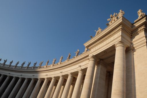 A low angle shot of the Saint Peter's Square  Vatican City, Italy