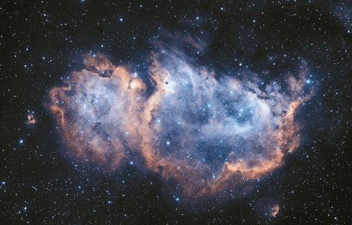 A well-known emission nebula with regions of star formation about 6500ly distant in the constellation of Cassiopeia.