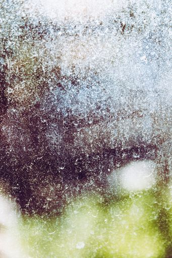 Blurred glass, view from window to outside