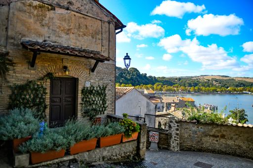 The old town of Anguillara Sabazia in Lazio, Italy