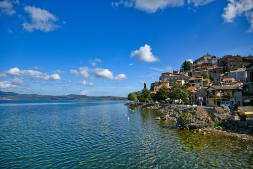 The old town of Anguillara Sabazia by the Lake Bracciano in Lazio, Italy