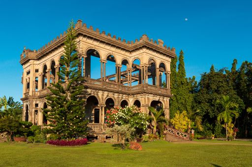 A view of The Ruins in Talisay, the Philippines captured on a bright sunny day