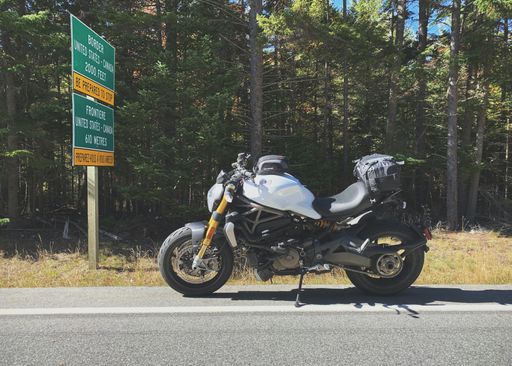 Motorcycle stopped on the side of the road