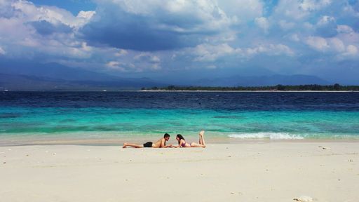 A picture of a Russian couple chilling out in Gili Meno, Lombok, Indonesia, Asia