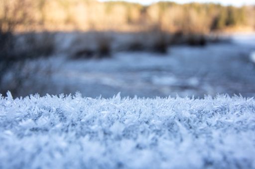 A closeup shot of snowy ground
