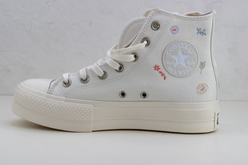 The Converse Chuck Taylor All Star High white sneaker on white background