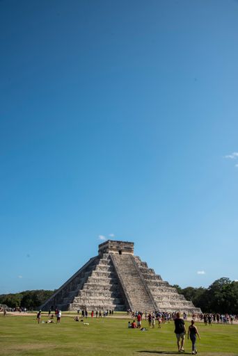 A vertical shot from Chichen Itza, Cancun, Mexico